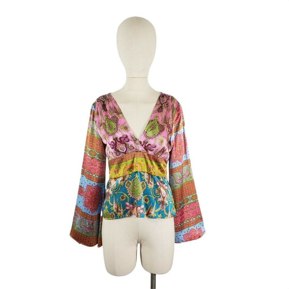 ALICE & TRIXIE Silk Paisley Tie-Waist Kimono Top